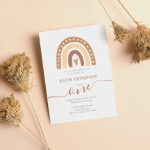 Pastel Brown Rainbow Boho First Birthday