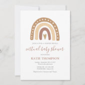 Pastel Brown Rainbow Gender onthulling Baby shower Kaart (Voorkant)