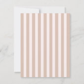 Pastel Brown Stripes Elegant Monogram Notitiekaartje (Achterkant)