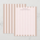 Pastel Brown Stripes Elegant Monogram Notitiekaartje (Voorkant / Achterkant)