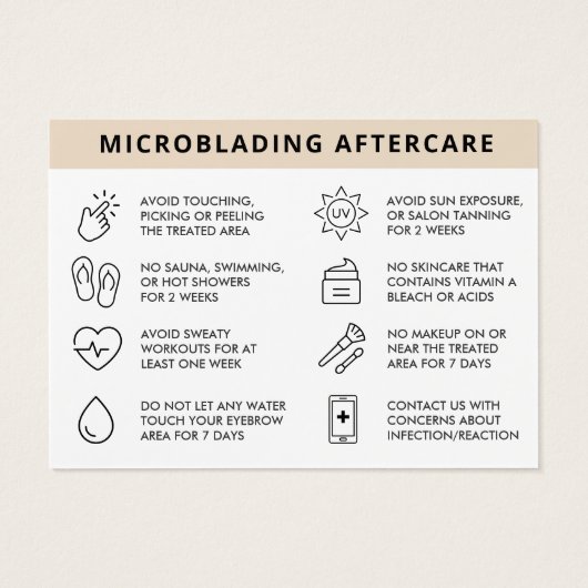 Pastel Brows Nacare PMU Brow Instructions Kaart (Achterkant)