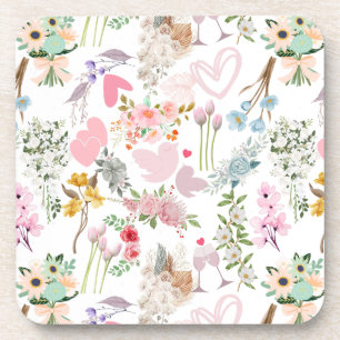 Pastel Bruiloft ornamenten patroon 02 Bier Onderzetter