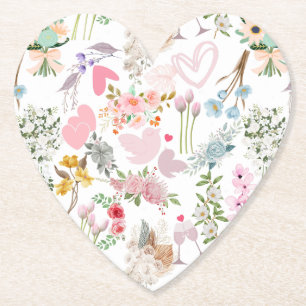 Pastel Bruiloft ornamenten patroon 02 Kartonnen Onderzetters