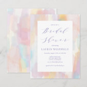 Pastel Bruiloftsfeest Watercolor Wash Uitnodiging (Voorkant / Achterkant)