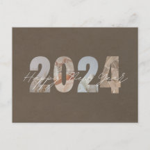 Pastel Bruin Gelukkig Nieuwjaar