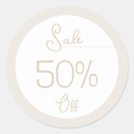 Pastel bruin vrouwelijk winkel promotie verkoop st ronde sticker