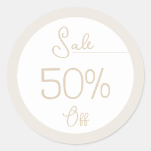 Pastel bruin vrouwelijk winkel promotie verkoop st ronde sticker