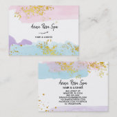*~* Pastel Brush Gold Glitter Roos Bud Splash Visitekaartje (Voorkant / Achterkant)