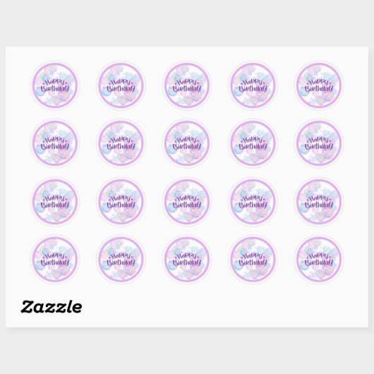 Pastel Bubble “Happy Birthday” Sticker (Vel)