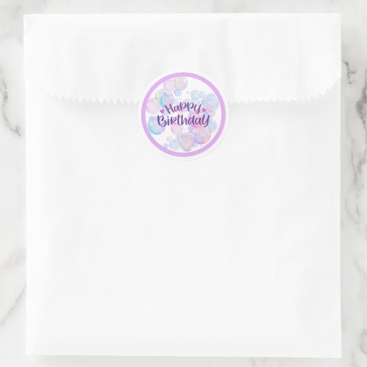 Pastel Bubble “Happy Birthday” Sticker (Tas)