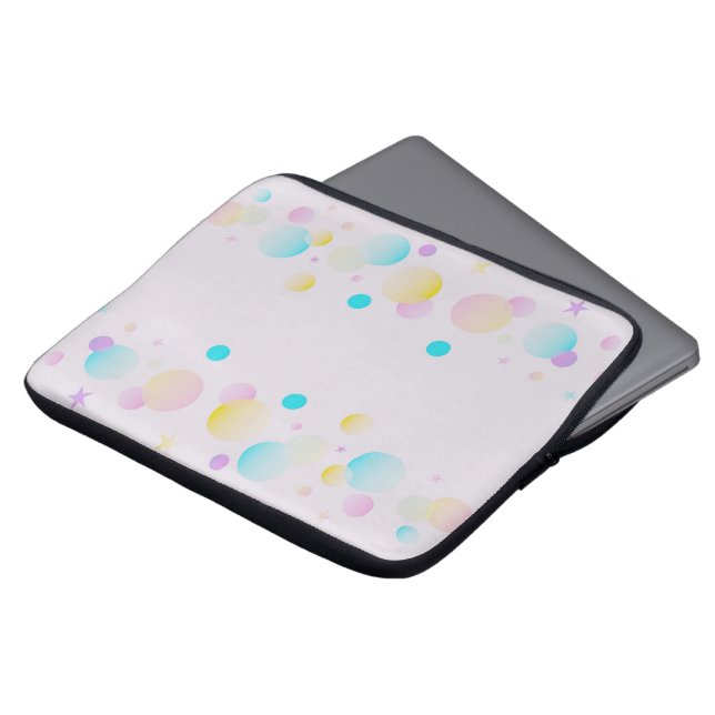 Pastel Bubble Laptop Hoes | Cute Minimalistische P (Voorkant top)