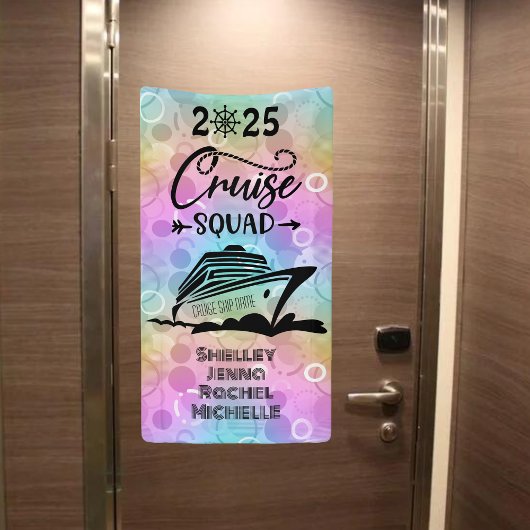 Pastel Bubbles Cruise Squad Cruise Door Spandoek