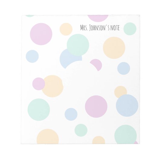Pastel Bubbles Onderwijsnotitieblok Notitieblok (Voorkant)