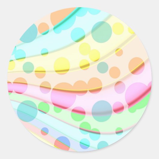  Pastel Bubbles Ronde Sticker (Voorkant)