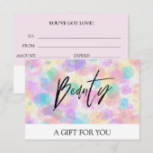 *~* Pastel Bubbles Trendy BEAUTY GIFT KAART (Voorkant / Achterkant)