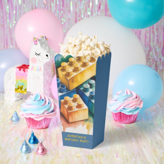 Pastel Building Block Splash Boy Birthday Party Bedankdoosjes (Feest)