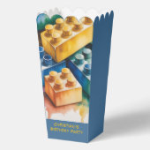 Pastel Building Block Splash Boy Birthday Party Bedankdoosjes (Voorkant)