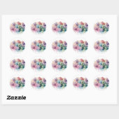 Pastel Building Block Splash Girl Verjaardagsfeest Ronde Sticker (Vel)