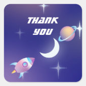 Pastel Buitenruimte Vierkante Sticker (Voorkant)