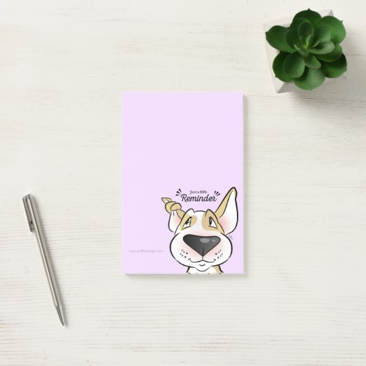 Pastel Bull Terrier cartoon sticky notes (Kantoor)