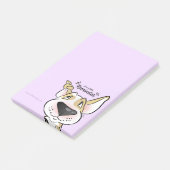 Pastel Bull Terrier cartoon sticky notes (Schuin)