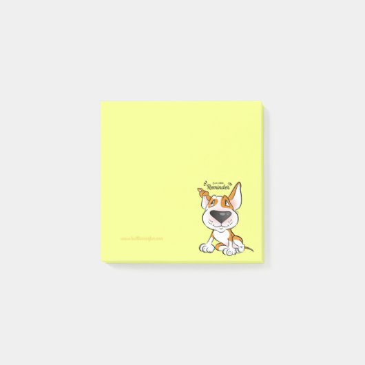 Pastel Bull Terrier cartoon sticky notes (Voorkant)
