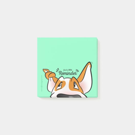 Pastel Bull Terrier cartoon sticky notes (Voorkant)