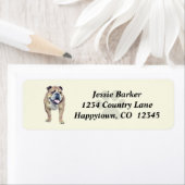 Pastel Bulldog retour adres label (Insitu)