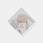 Pastel Bunny Bliss servetten - Schattige & elegant (Hoek)