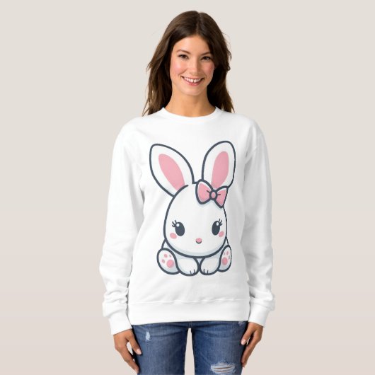 Pastel Bunny Charm Trui (Voorkant volledig)