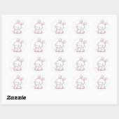Pastel Bunny Design, Schattigee zachte kleur Bunny Ronde Sticker (Vel)