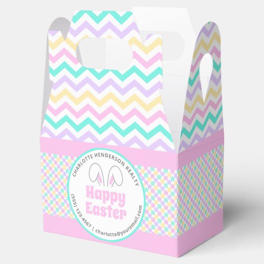 pastel Bunny Ears Happy Paasfeest Bedankdoosjes (Geopend)