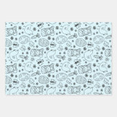 Pastel Bunny & Egg Easter Soft set van 3 Inpakpapier Vel (Voorkant 3)