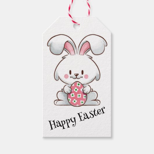 Pastel Bunny Elegance Cadeaulabel (Voorkant)
