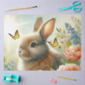 Pastel Bunny en Vlinder Tissue Papier (Craft)