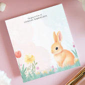 Pastel Bunny en Wildflower gepersonaliseerd Notitieblok