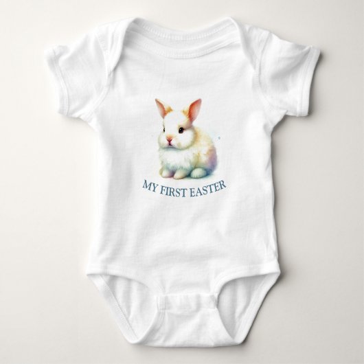Pastel Bunny Face Baby Bodysuit - Mijn eerste Pase (Voorkant)