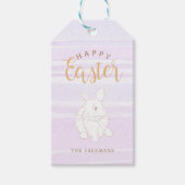 Pastel Bunny Happy Easter Gift Label – Aangepaste  Cadeaulabel (Voorkant)