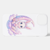 Pastel Bunny Moon iPhone Case Hoesje (Achterkant horizontaal)