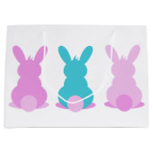  pastel bunny paascadeau tas met naam large cadeautasje (Voorkant)