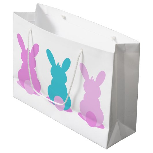  pastel bunny paascadeau tas met naam large cadeautasje (Voorkant Gekanteld)