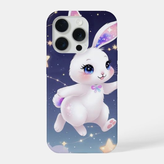 Pastel Bunny Phone Case –Kawaii Star Rabbit iPhone Hoesje (Achterkant)