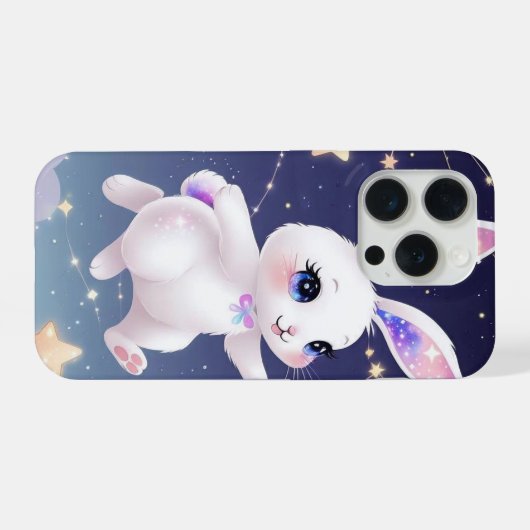 Pastel Bunny Phone Case –Kawaii Star Rabbit iPhone iPhone Hoesje (Achterkant horizontaal)