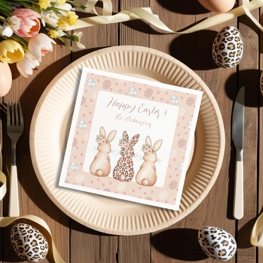 Pastel Bunny Trio Feestelijke gewoonte Servet
