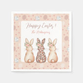 Pastel Bunny Trio Feestelijke gewoonte Servet (Voorkant)