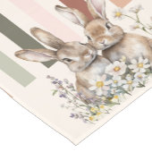Pastel Bunny Waterverf Pasen Korte Tafelloper (Hoek)