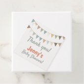 Pastel bunting baby shower bedankt bedankjes labels (In situ)