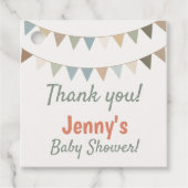 Pastel bunting baby shower bedankt bedankjes labels (Voorkant)