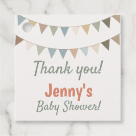 Pastel bunting baby shower bedankt bedankjes labels