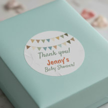 Pastel bunting baby shower bedankt